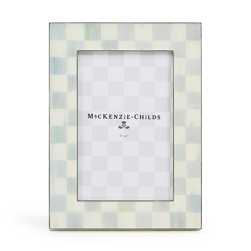 Sterling Check Silver Plated Frame, 4" W x 6" H, Silver/Gray/White