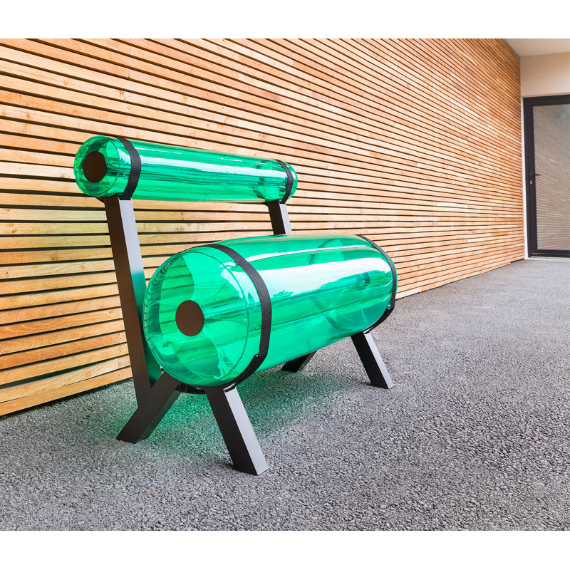 Ziba Aluminum Outdoor Bench, Green/Red