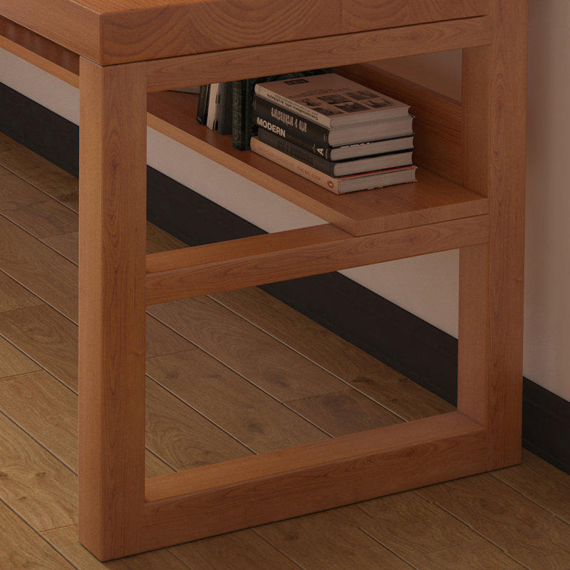 Bureau rectangulaire en bois massif brun, H 74,8 po x l 62,99 po x P 23,62 po