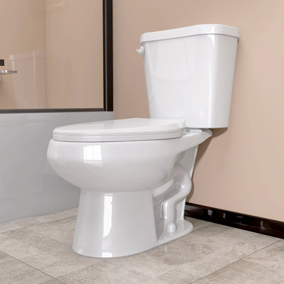 Two-piece 1.28 GPF Single  Flush Chair Height Elongated Toilet Soft-Close Seat Included -  ZEAFIVE, Toilet 2468-S1