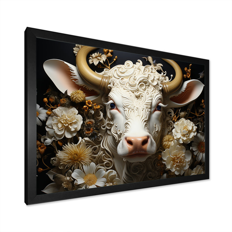 Portrait de bouvier baroque - reproduction, Cadre simple noir, H 34 po x l 44 po x P 1,5 po