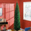 Arbre de Noël 8 pi avec 818 pointes réalistes et support en plastique durable, pour espaces compacts, arbre de Noël