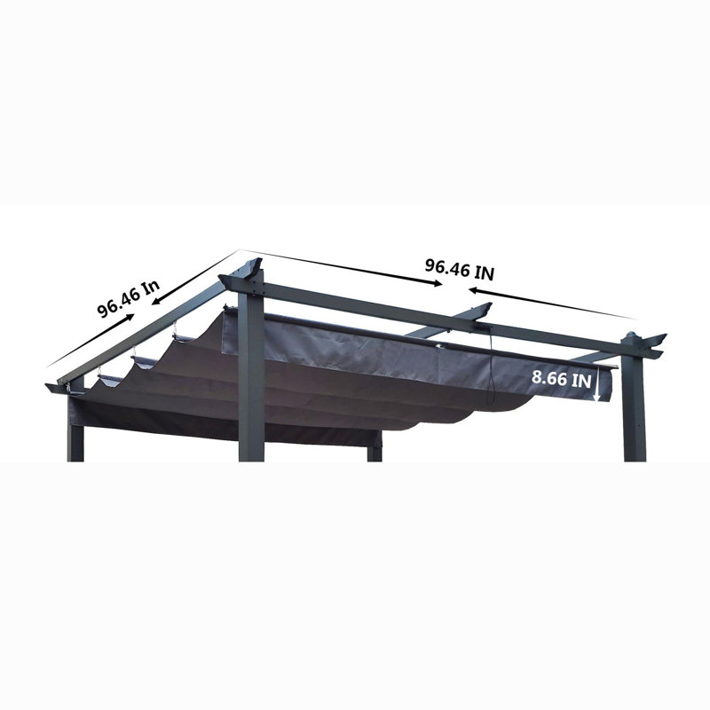 Auvent de remplacement pour pergola Universal, H 8,66 po x l 96,46 po x P 96,46 po, Gris