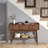 Fluted Console Table With 3 Drawers And Open Storage Shelf, Console Sofa Table For Living Room-1546034928