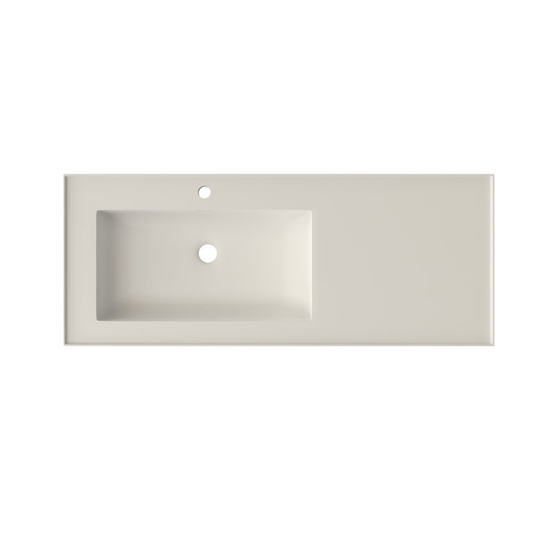 47 Inch Bathroom Solid Surface Basin, Matte White Color