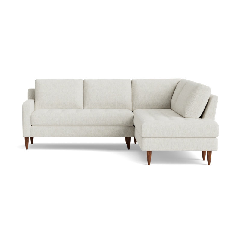 MCM Sectional, Performance Weave - Snow, Right Hand Facing