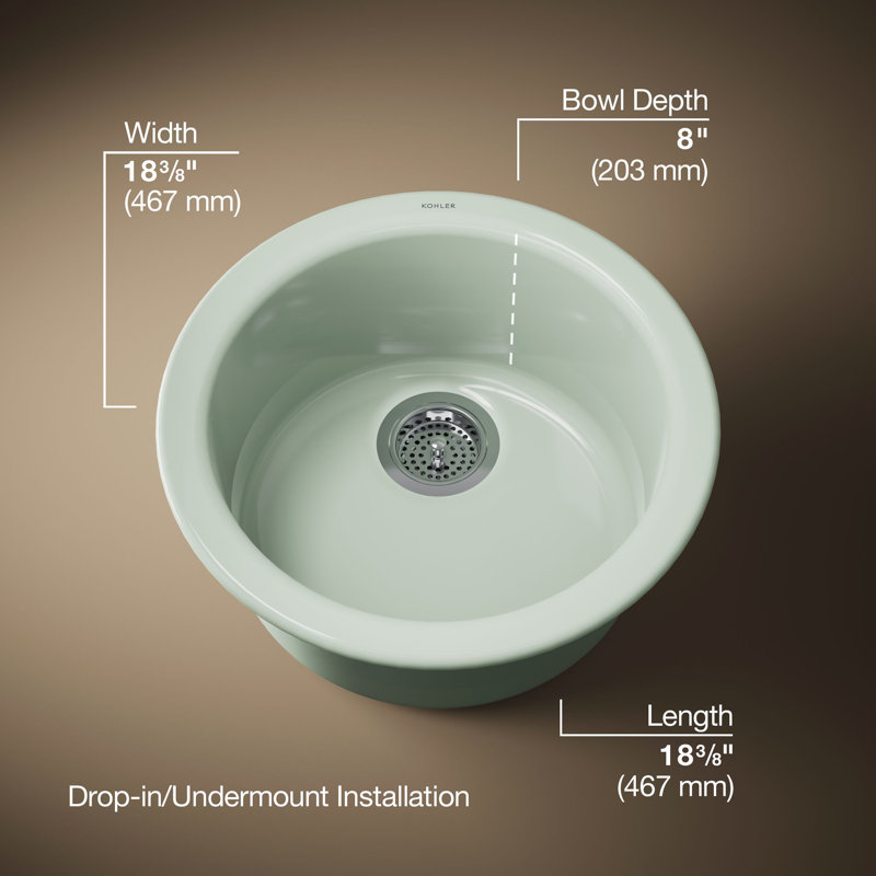 Porto Fino™ Top-Mount/Under-Mount Bar Sink, Aspen Green