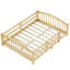 Lit à plancher double, style avec lattes et garde-corps, fait de bois fin, encourage les dimensions du lit en bois massif Freedom Motion, mélange les styles de chambre à coucher-130677072