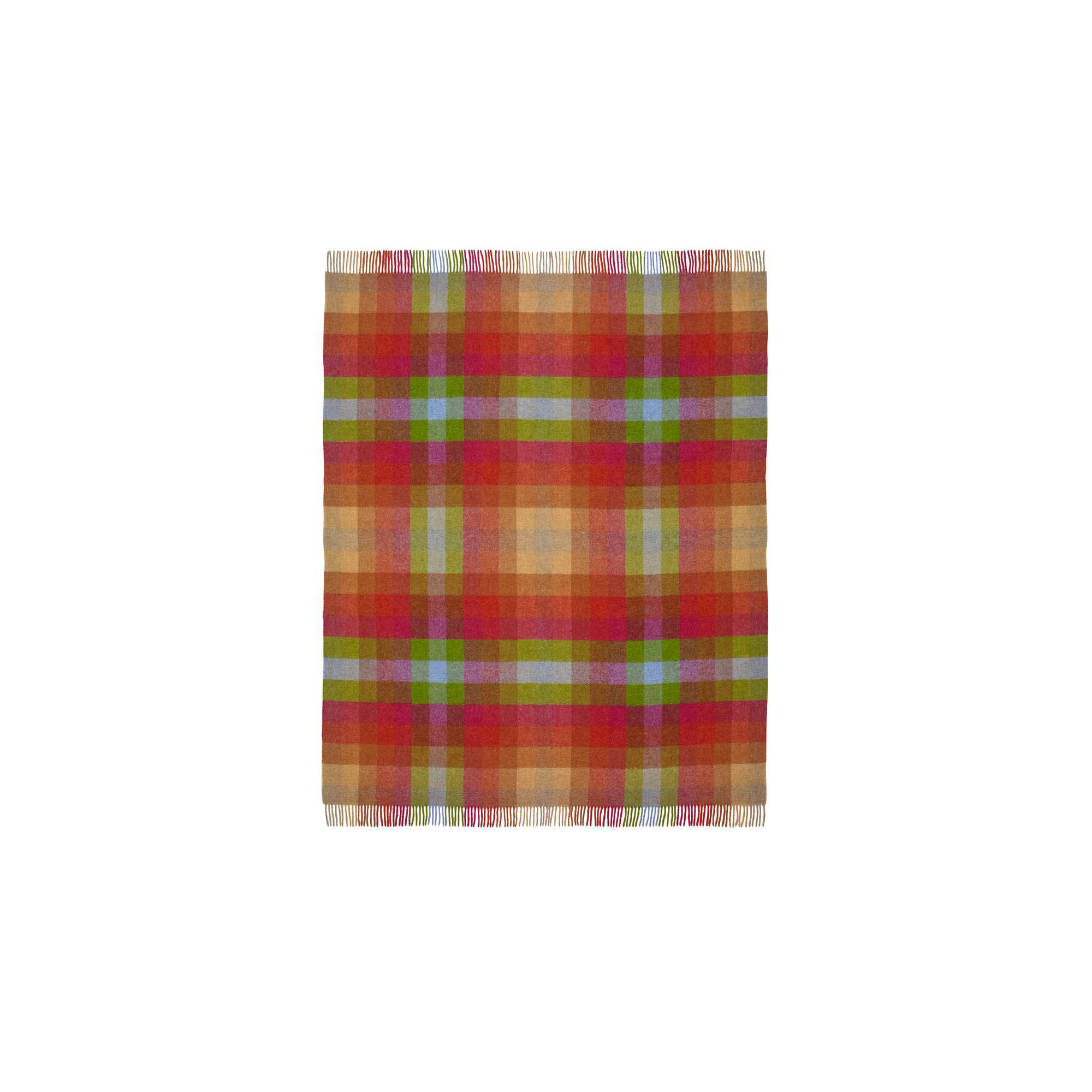 Shetland Wool Throw/Blankets Hand Woven Blanket, Blue/Green/Beige/Orange/Purple Geometric