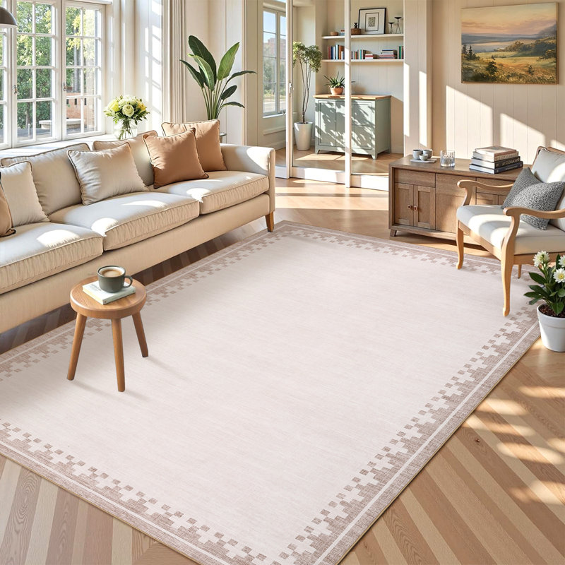 Tapis modernes à bordures lavables modernes pour la chambre à coucher, tapis doux et résistant aux taches et résistant aux taches