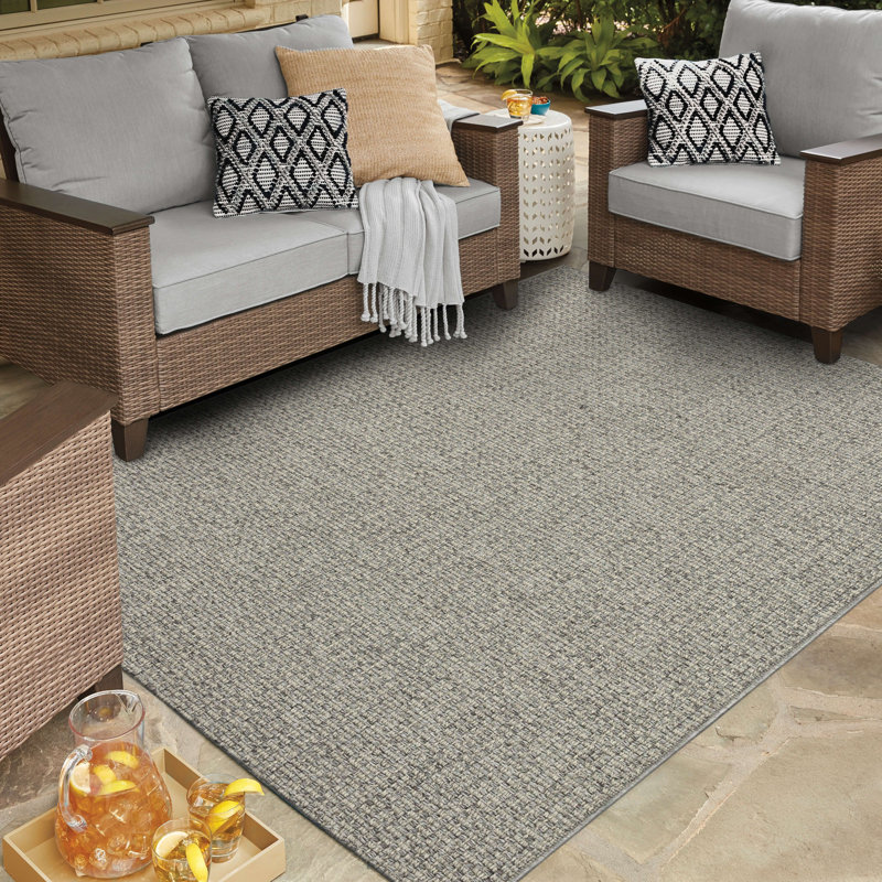 Tapis gris en polypropylène Karastan Rugs Lanai, Rectangle 7 pi 10 po x 10 pi