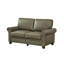 Salon en similicuir taupe avec pieds en bois massif gris confortable