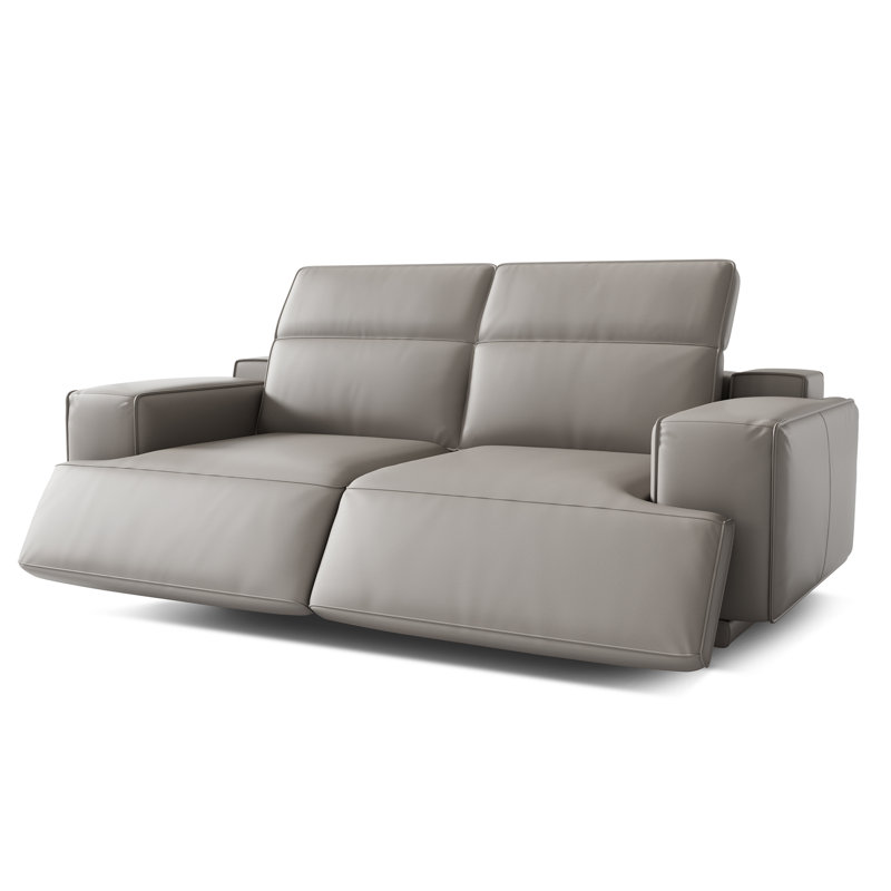 Valentina Leather Recliner Sofa,Black, Grey Polyurethane