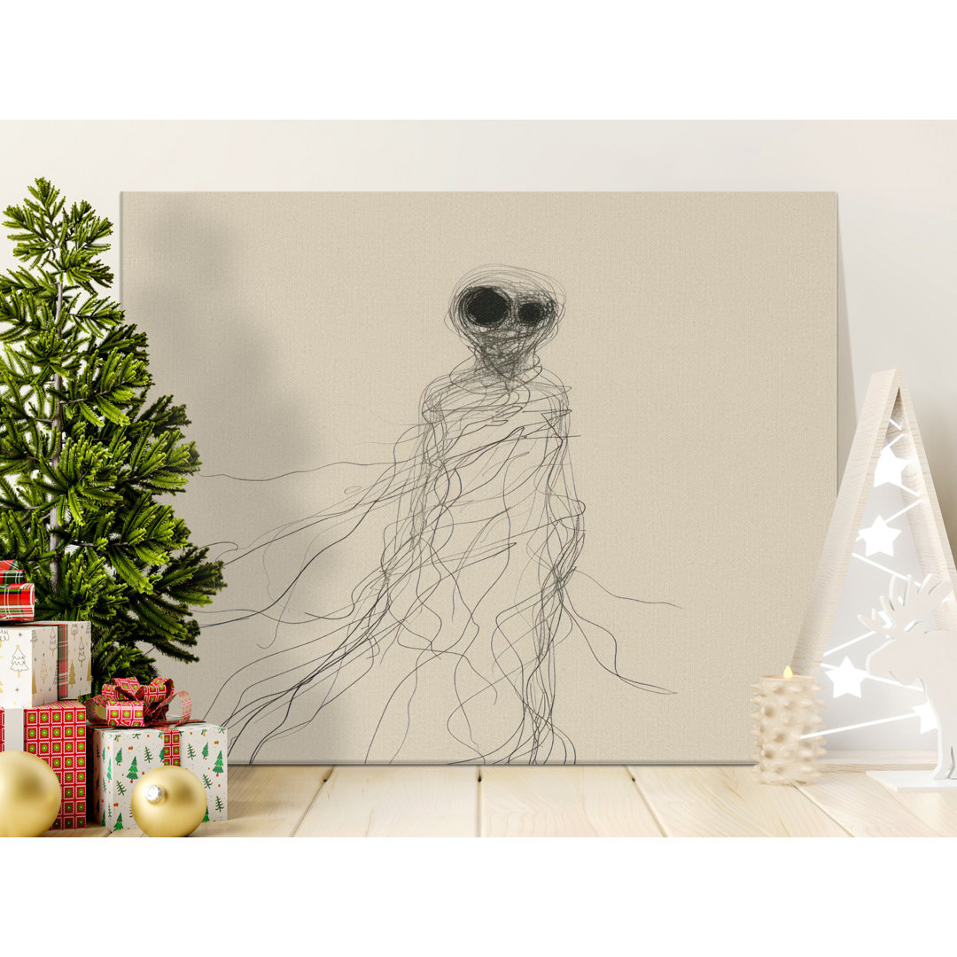 Mysterious Scribbled Figure Wall Art