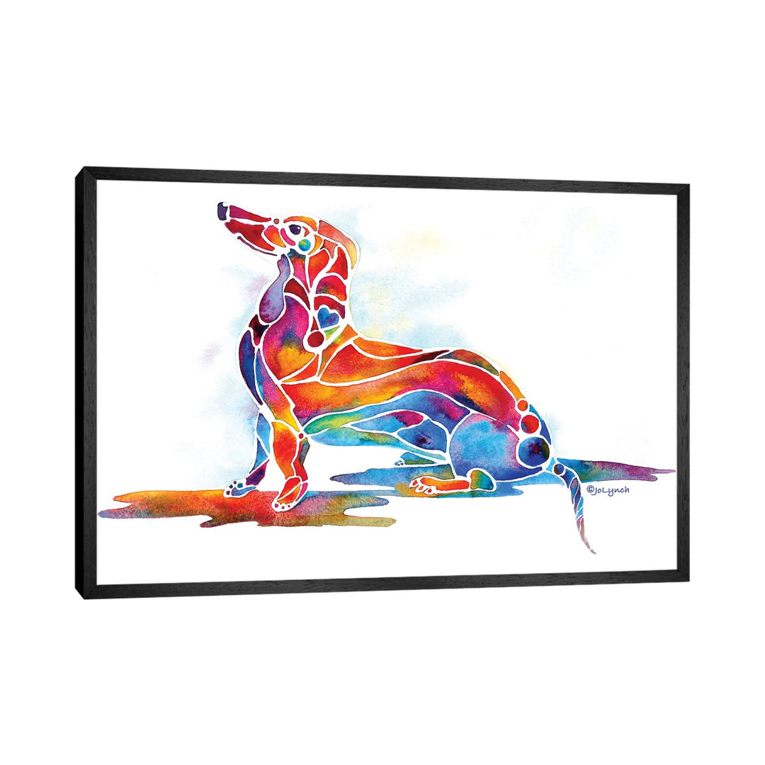 Doxie Dachshund Dog by Jo Lynch - Print on Canvas