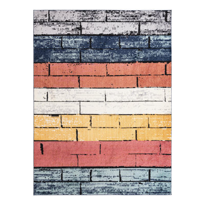 Tapis bleu / rouge Sophie