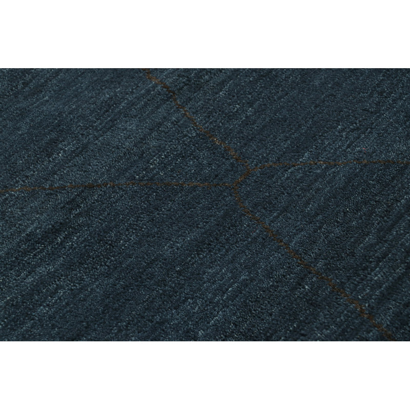 Moroccan Hand Knotted Wool Geometric Area Rug, Rectangle 6' x 9'