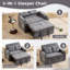 2 Seater Linen Sofa Bed-133077740