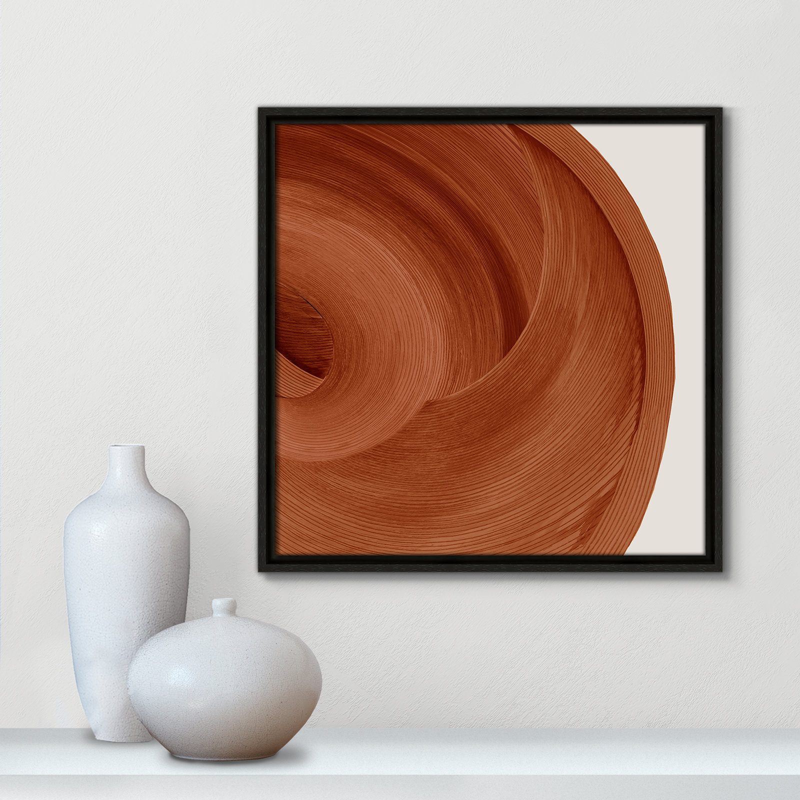 Thormond "Affogato" Painting, Espresso , 17.5" H x 17.5" W x 2" D