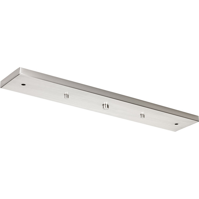 Brushed Nickel Linear Pendant Canopy for 2-3 Lights