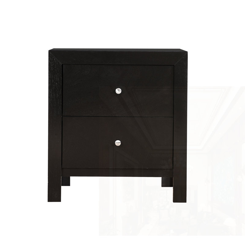 Elegantly Designed Bedside Table, Black