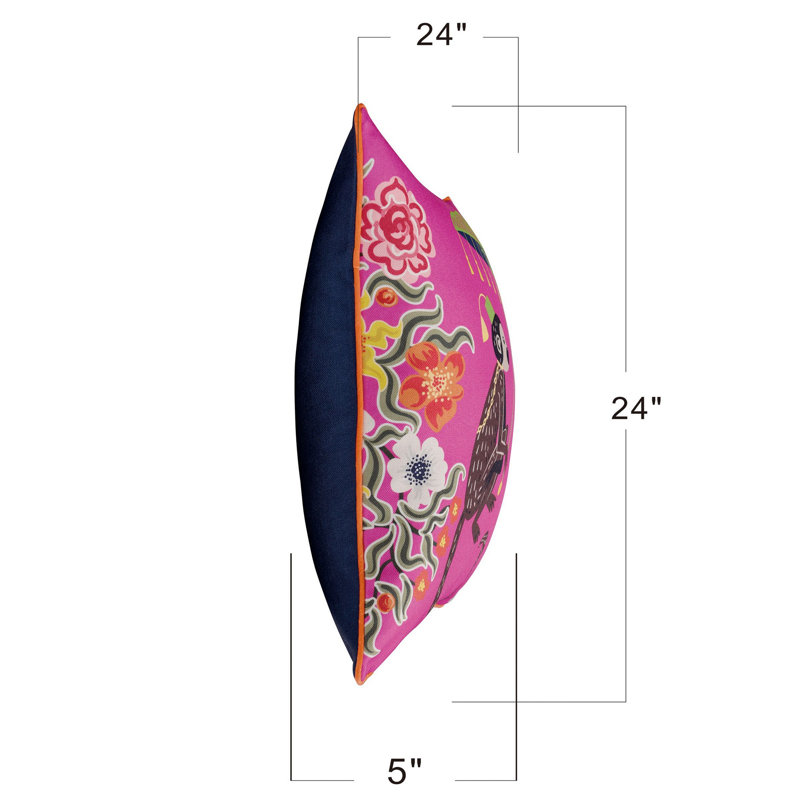 Hot Pink and Navy Velvet Double Sided Throw Pillow