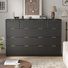 Bugarin 3 Piece Bedroom Set,10-drawer Dresser And 2 Nightstands, Black