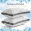 Oreiller de refroidissement grand format, paquet de 1, oreiller de lit en mousse viscoélastique gélifiée rafraîchissante, oreiller mi-ferme pour dormir, se rafraîchir et housse lavable lisse, certifié Certipur-US-122013896-122013899