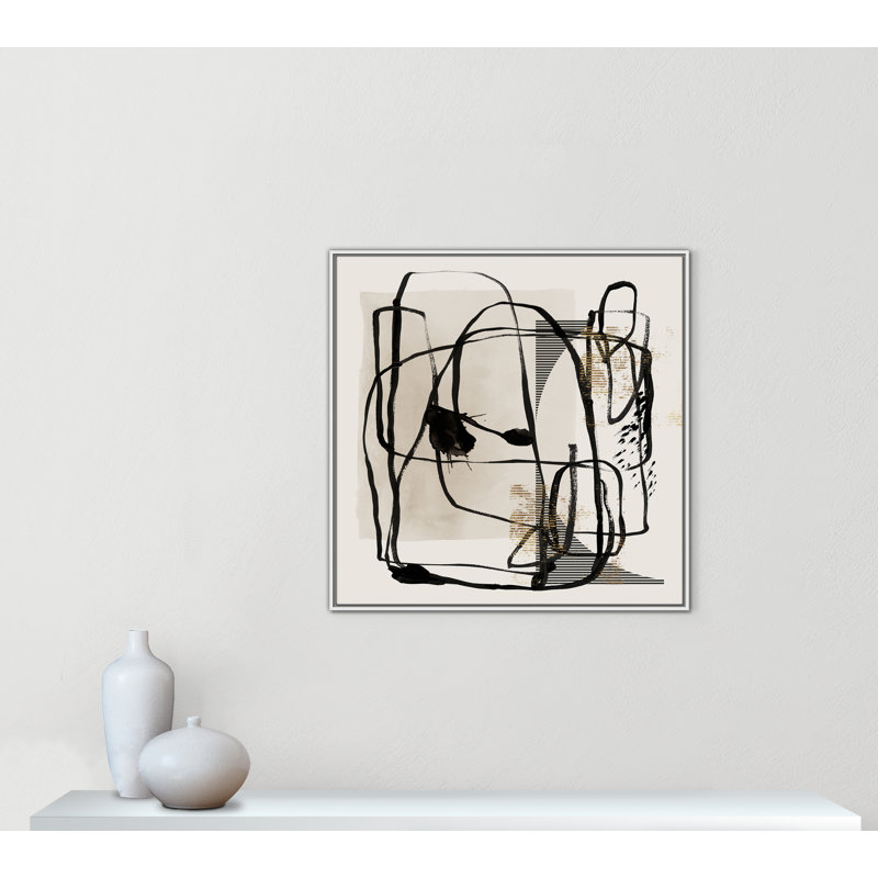 «Blot I» par Isabelle Z, Toile avec cadre, Flotteur blanc, L 37,5 po x H 37,5 po