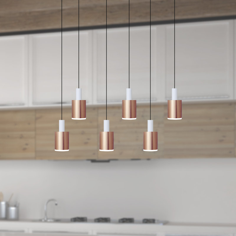 Essoura 6 - Light Cluster Pendant, White/Copper