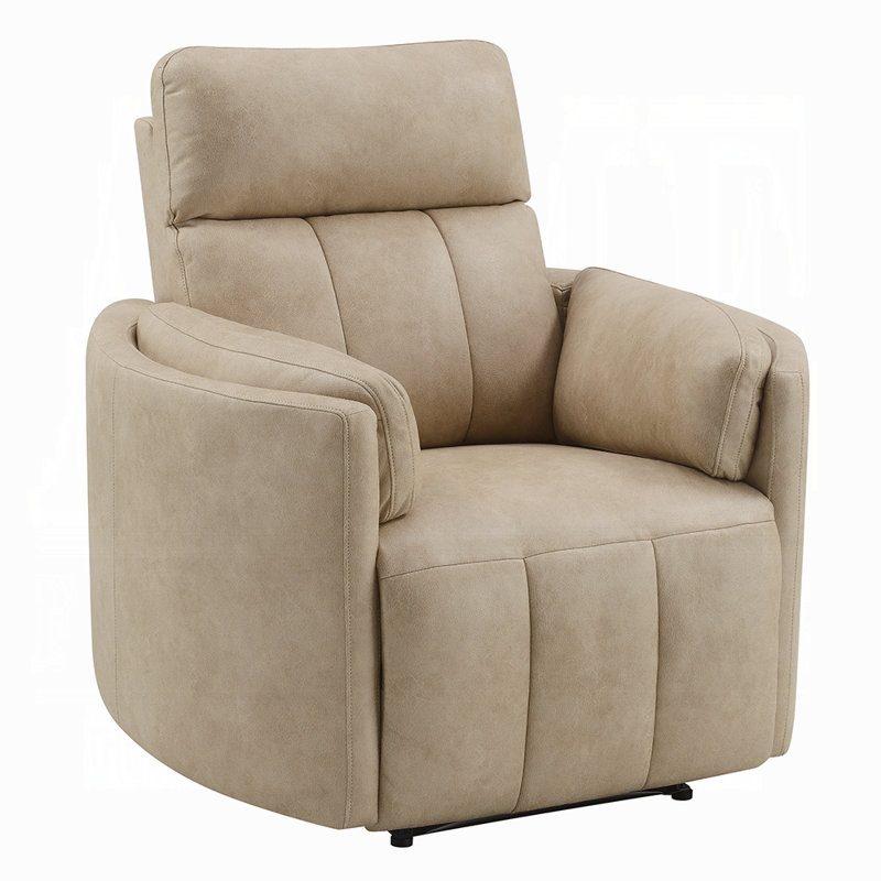 Fauteuil inclinable et pivotant manuel Sonny, microfibre polie beige foncé