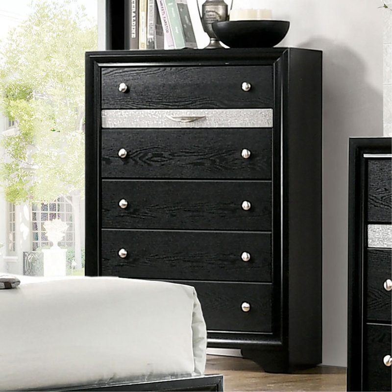 Commode et commode à bijoux cachée style contemporain 1Pc, Noir