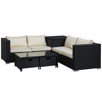 Hayslee Rattan 2 - Person Seating Group with Cushions
