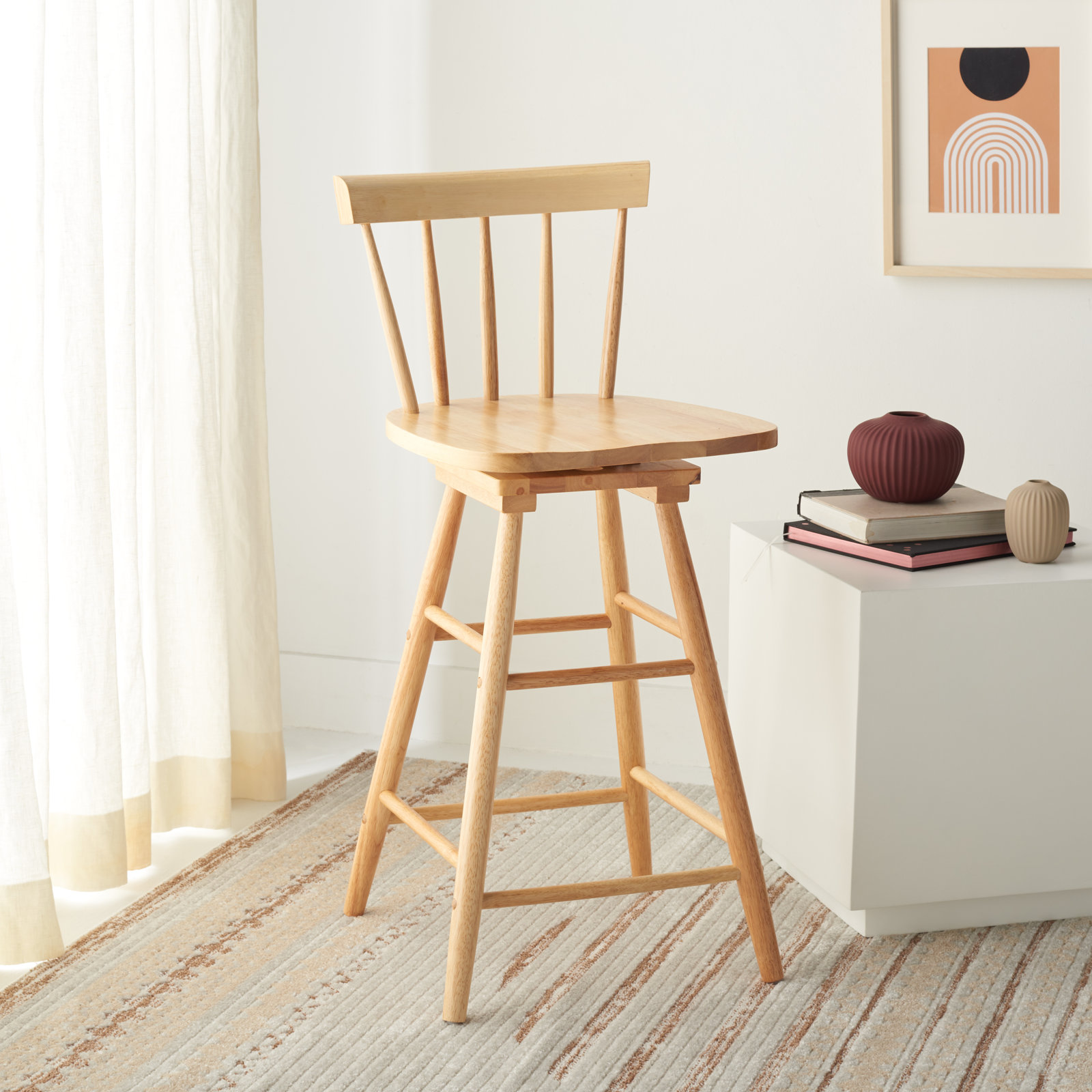 Portside 26" Swivel Bar Stool, Natural