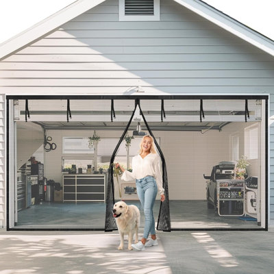 Moustiquaire de porte de garage de 16 x 7 pieds pour garage double