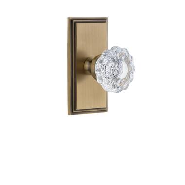 Fifth Avenue Long Plate with Versailles Crystal Knob in Timeles Bronze -  Grandeur Hardware