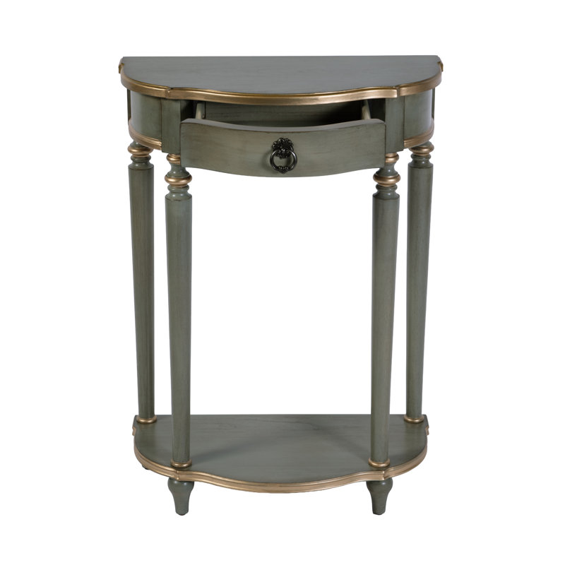 Ashby Demilune Console Table with Storage, Pastel Green