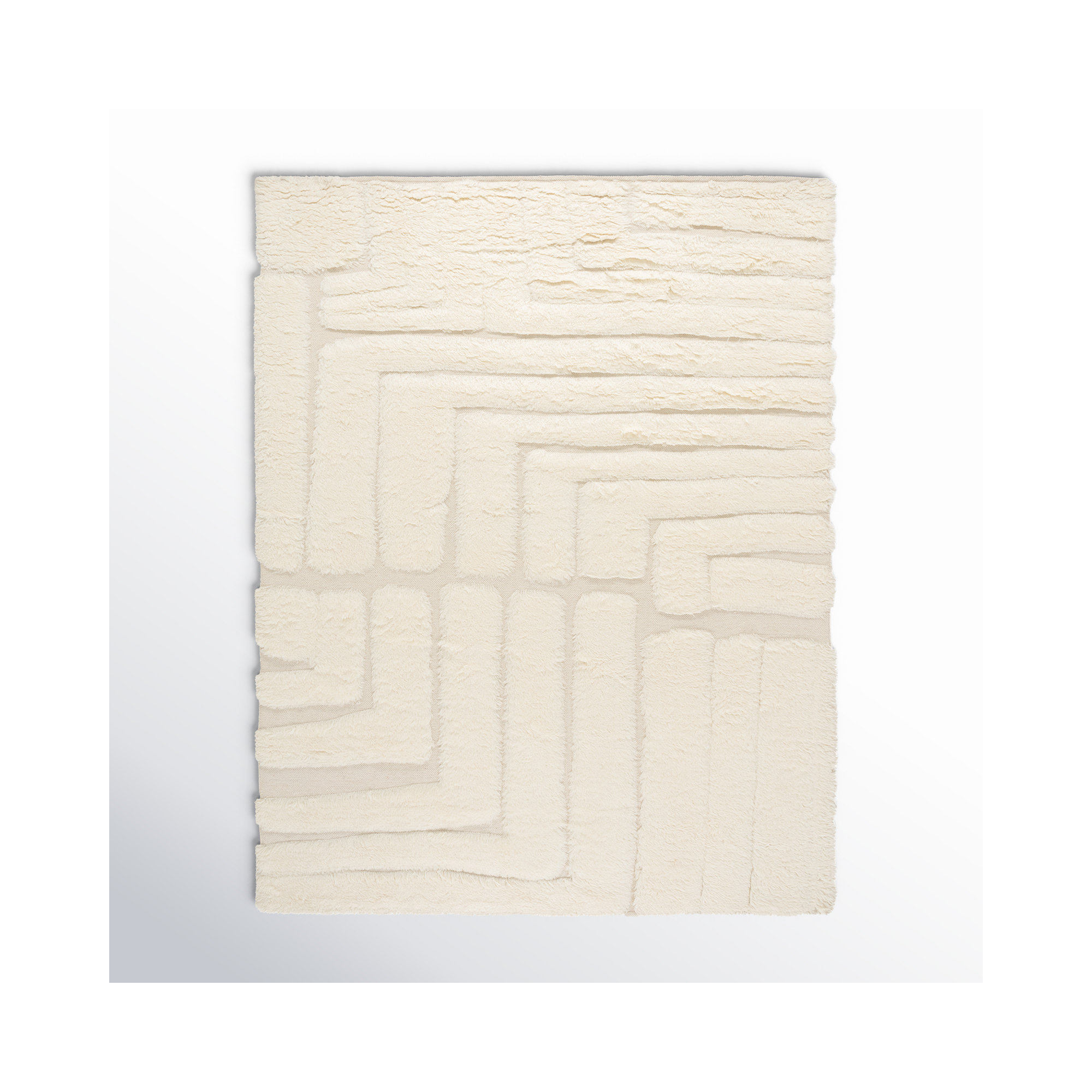 Fernande Handmade Wool Ivory Rug, Rectangle 8' x 10'