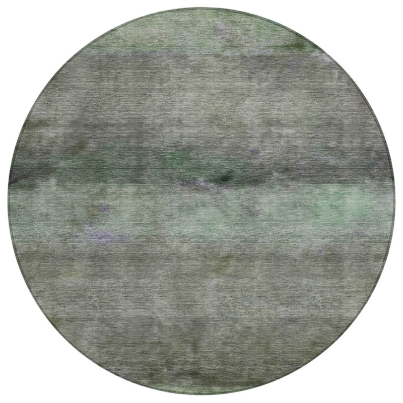Machine Washable Indoor/Outdoor Chantille ACN2311 Stripes Rug, Round 8'