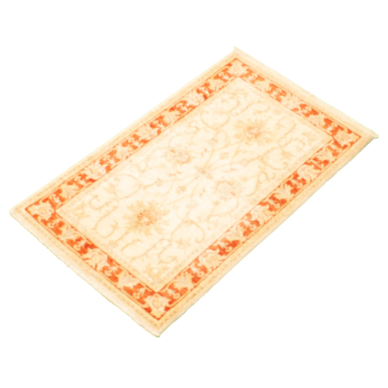 Tapis décoratif en laine de conception unique noué à la main New Age 2 pi 8 po x 4 pi 4 po Ivoire