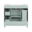 Élégant meuble-lavabo vert 36 po avec lavabo en céramique lisse et structure en bois massif