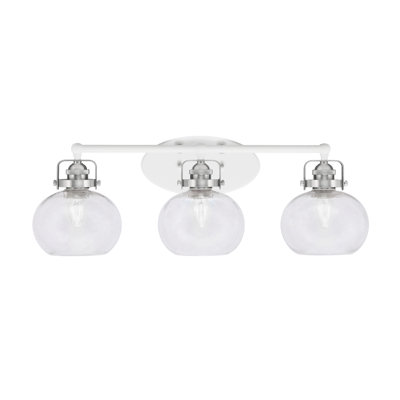 Barre d'éclairage de salle de bain 3 lumières avec verre à bulles 7 "Easton