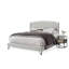 Cadre de lit plateforme California King Size recouvert de tissu bouclé, tête de lit arrondie à oreilles, gris pâle-517813971-517813973