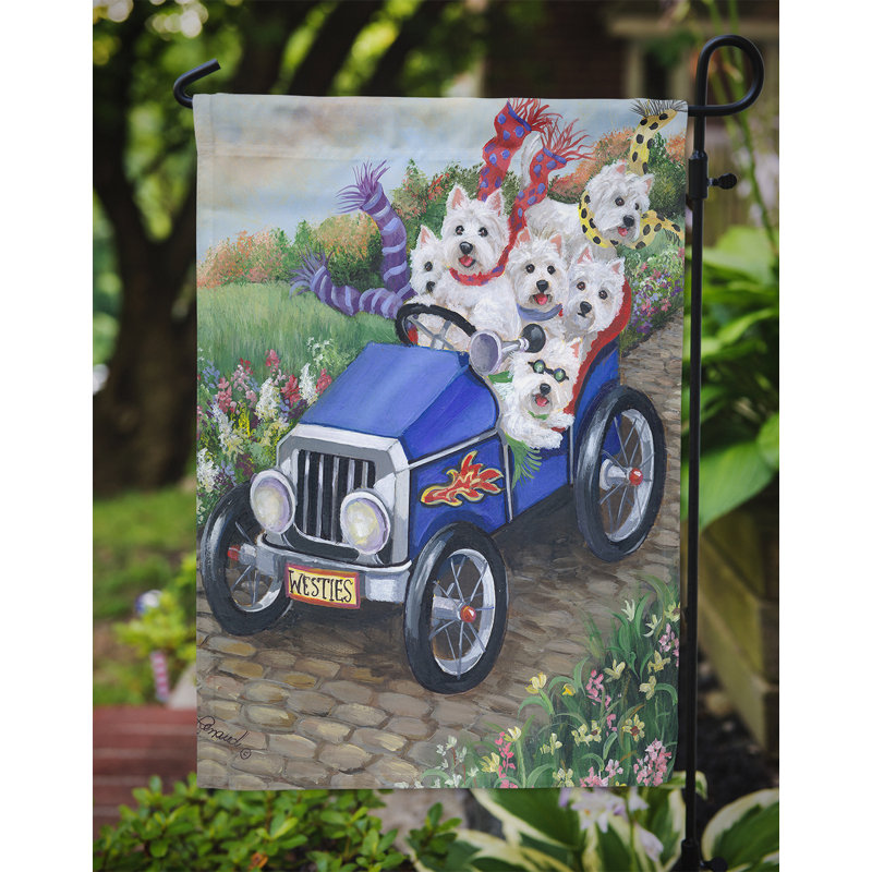 Drapeau de jardin en polyester à 2 côtés Graziello Bichon Frise Do It Better 1 x 0,11 pi, Westie Hot Rod