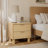 21.6'' H Oak Nightstand with Drawers, Wood Nightstand