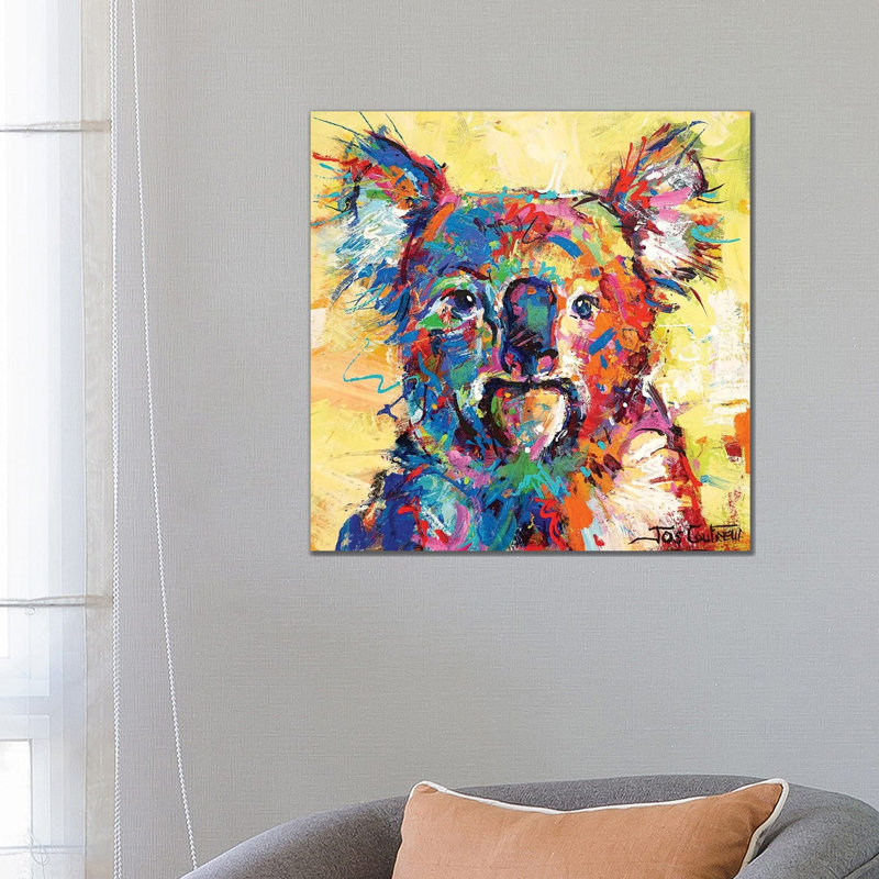 Hello Koala by Jos Coufreur - Wrapped Canvas Painting, 66.04cm H x 66.04cm W x 1.9cm D