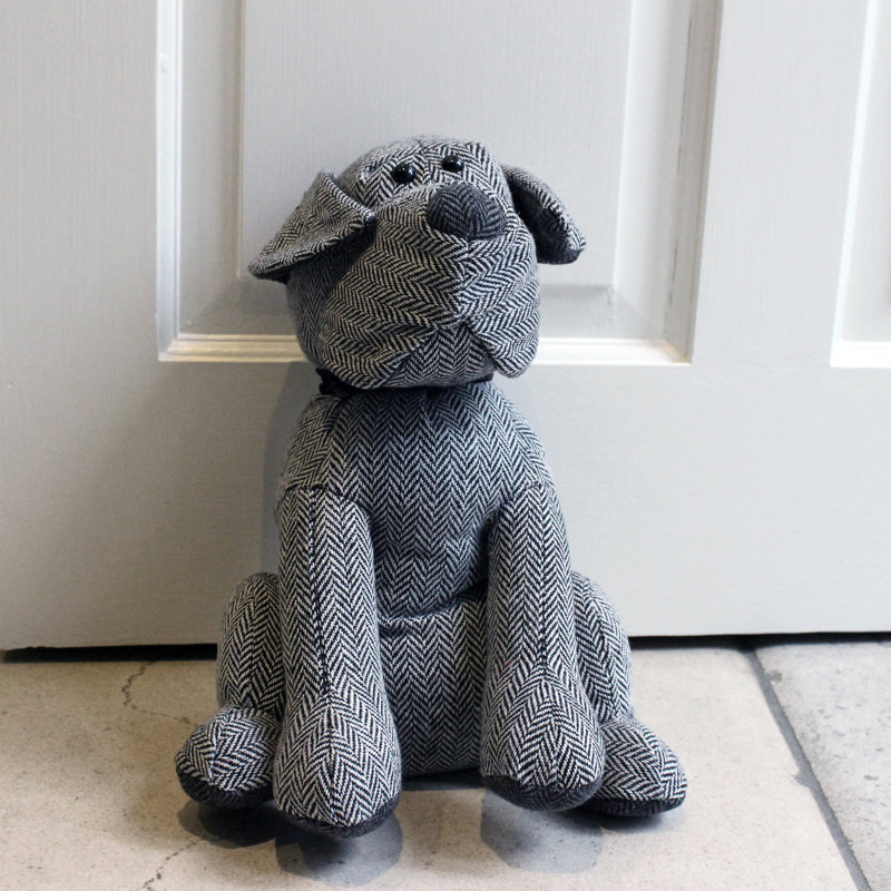 Milkhouse Dog Fabric Door Wedge, Grey