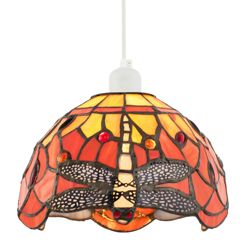 14cm H Glass Dome Pendant Shade ( Screw On ), Orange