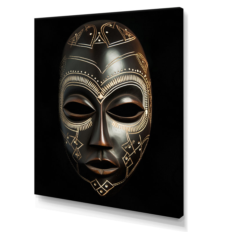 Ethnical Traditional African Mask IV - Tribal africain, reproductions encadrées, H 40 po x l 30 po x P 1,5 po, Toile tendue