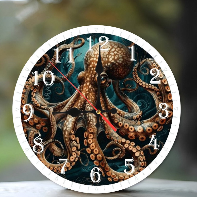 Horloge murale en bois 10 po, mouvement silencieux, à piles (piles AA non incluses), décor artistique, parfait pour les décorations